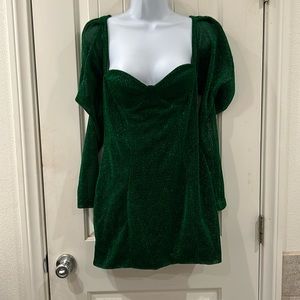 NWOT-Holiday dark green dress (M)
